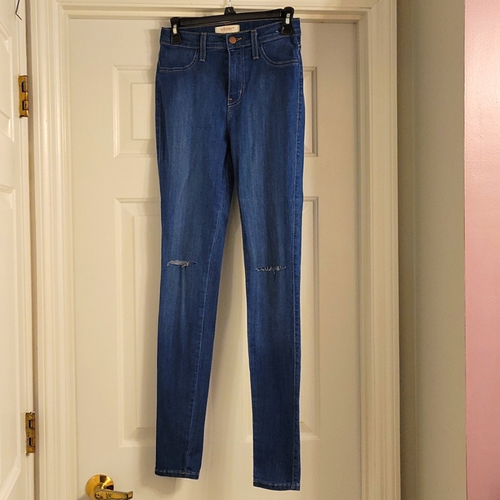 Denim dark wash jeans. Size 9 with stretch